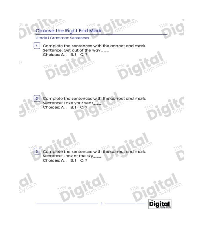 Sentence: Choose the Right End Mark - Image 4