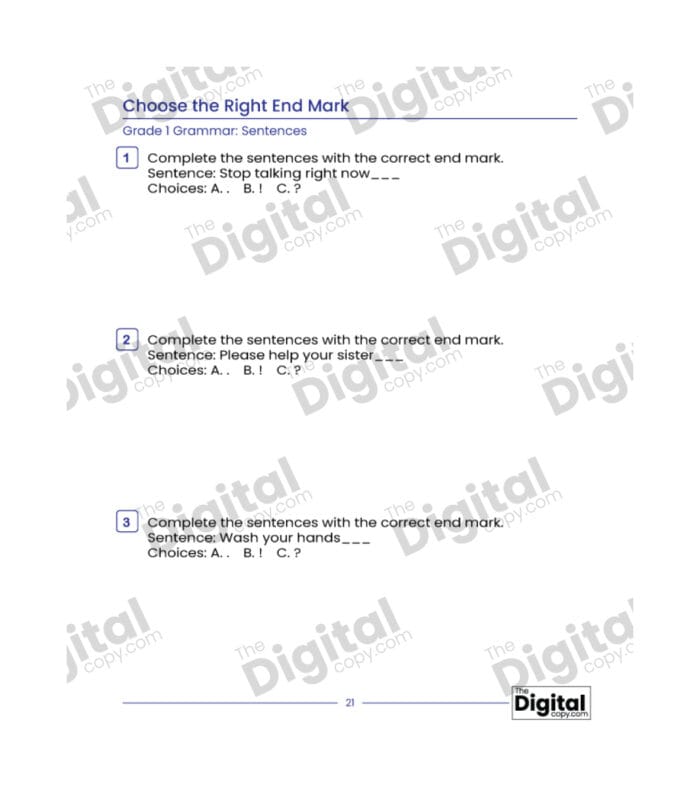 Sentence: Choose the Right End Mark - Image 3