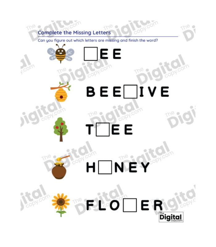 Complete the Missing Letters - Image 4