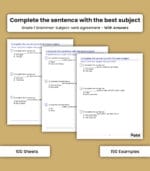 Subject-Verb Agreement: Complete the Sentence with the Best Subject