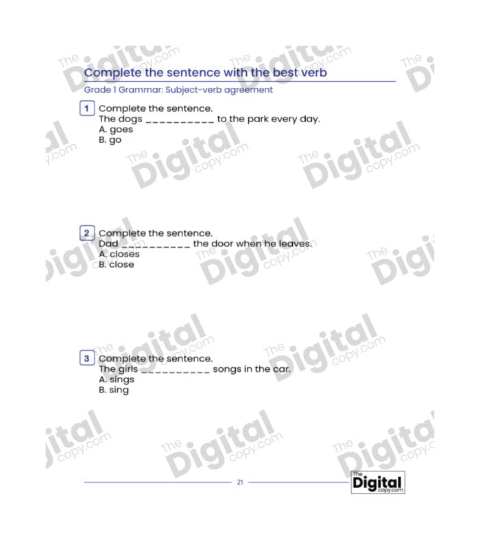 Subject-Verb Agreement: Complete the Sentence with the Best Verb - Image 4