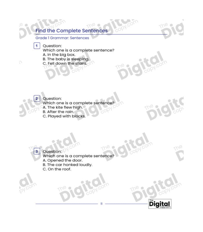 Sentence: Find the Complete Sentences - Image 2