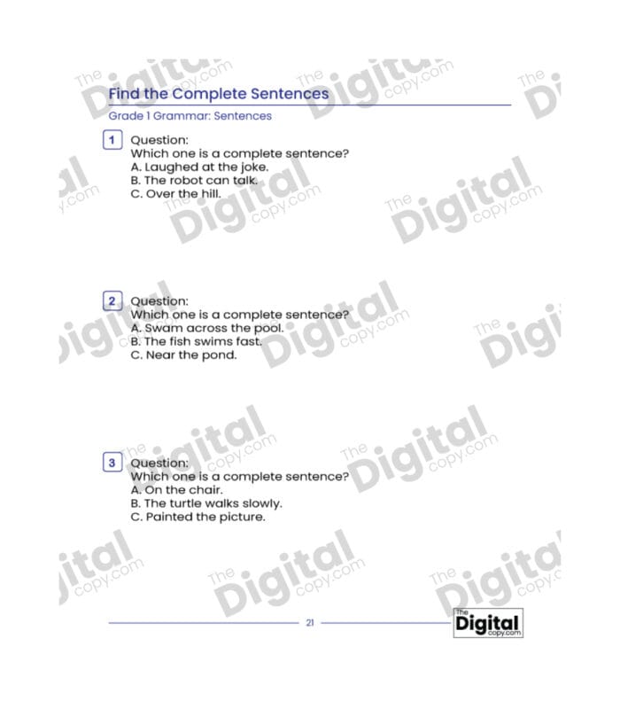 Sentence: Find the Complete Sentences - Image 4