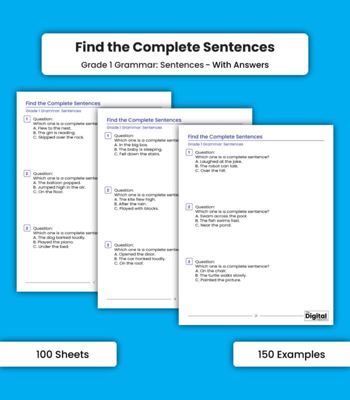 Sentence: Find the Complete Sentences - Image 1