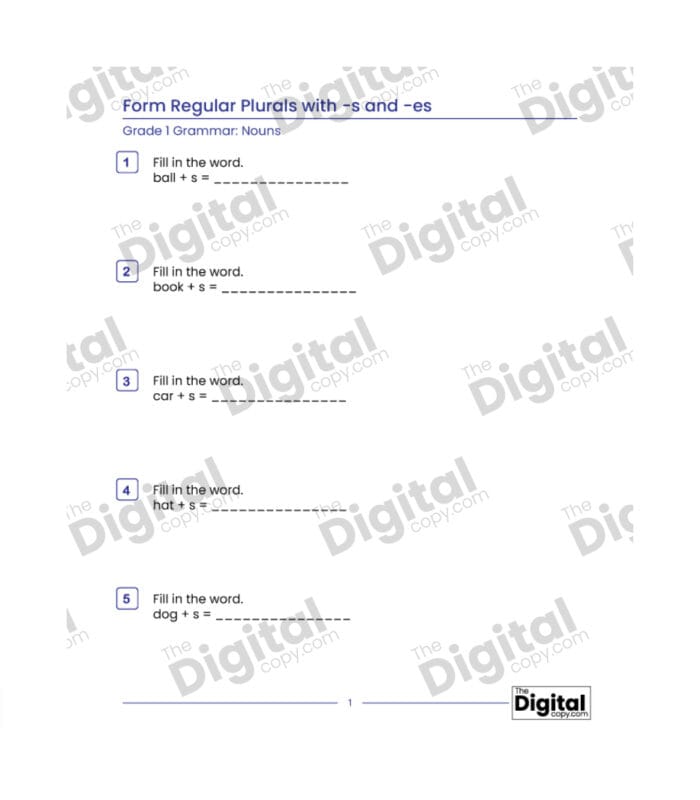 Nouns: Form Regular Plurals with - s and - es - Image 2