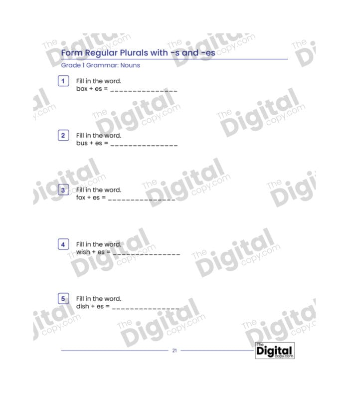 Nouns: Form Regular Plurals with - s and - es - Image 4