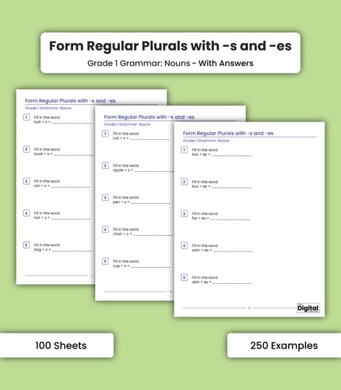 Nouns: Form Regular Plurals with - s and - es - Image 1