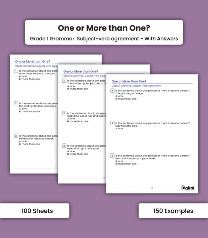 Subject-Verb Agreement: One or More Than One - Image 1