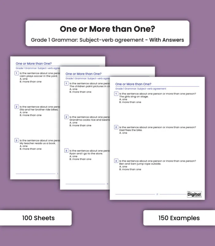 Subject-Verb Agreement: One or More Than One - Image 1