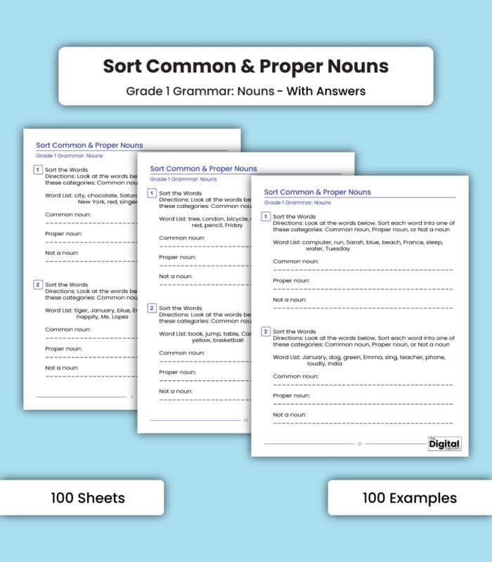 Nouns: Sort Common and Proper Nouns - Image 1