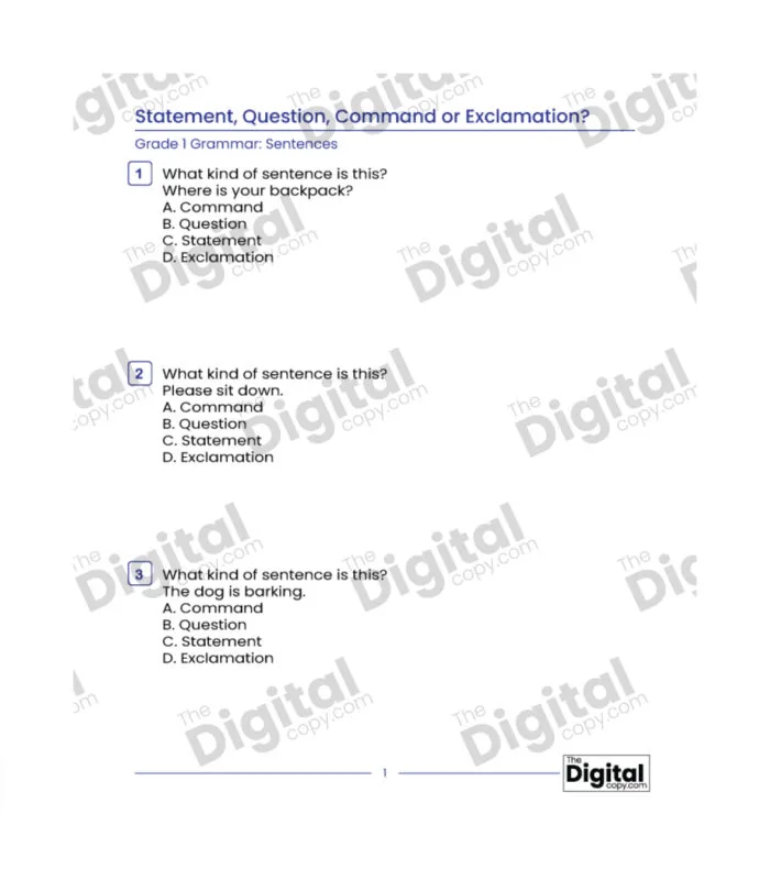 Sentence: Statement, Question, Command, or Exclamation - Image 2