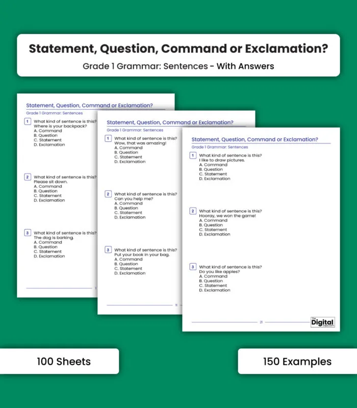 Sentence: Statement, Question, Command, or Exclamation - Image 1