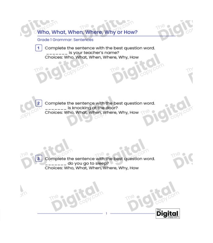 Sentence: Who, What, When, Where, or Why - Image 2