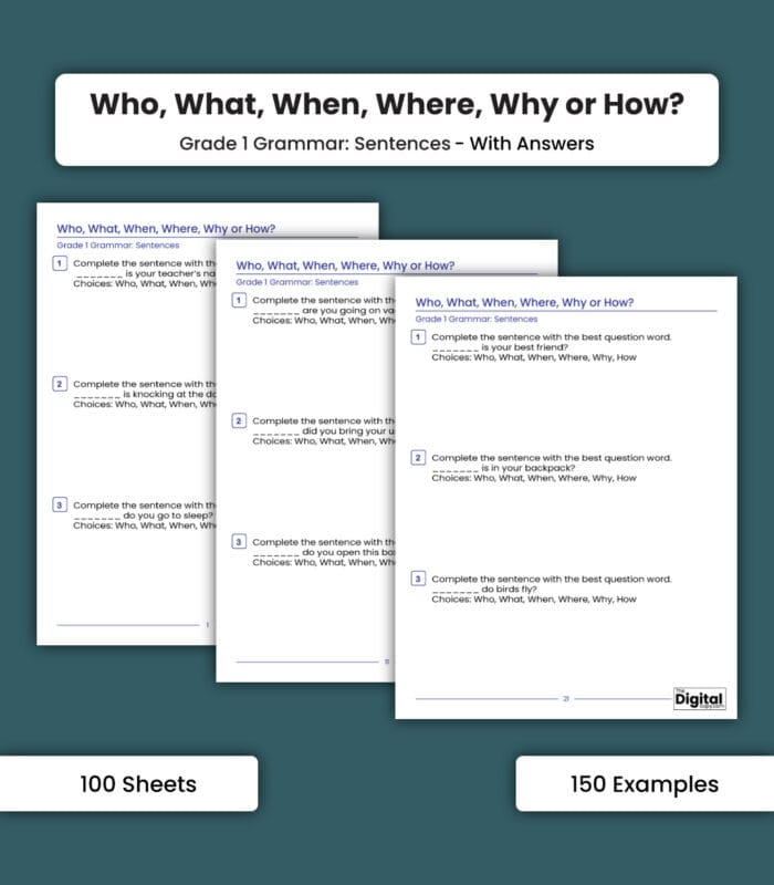 Sentence: Who, What, When, Where, or Why - Image 1